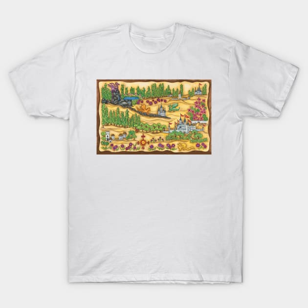 Princess Ingeborg Dragons Map T-Shirt by astrongwater